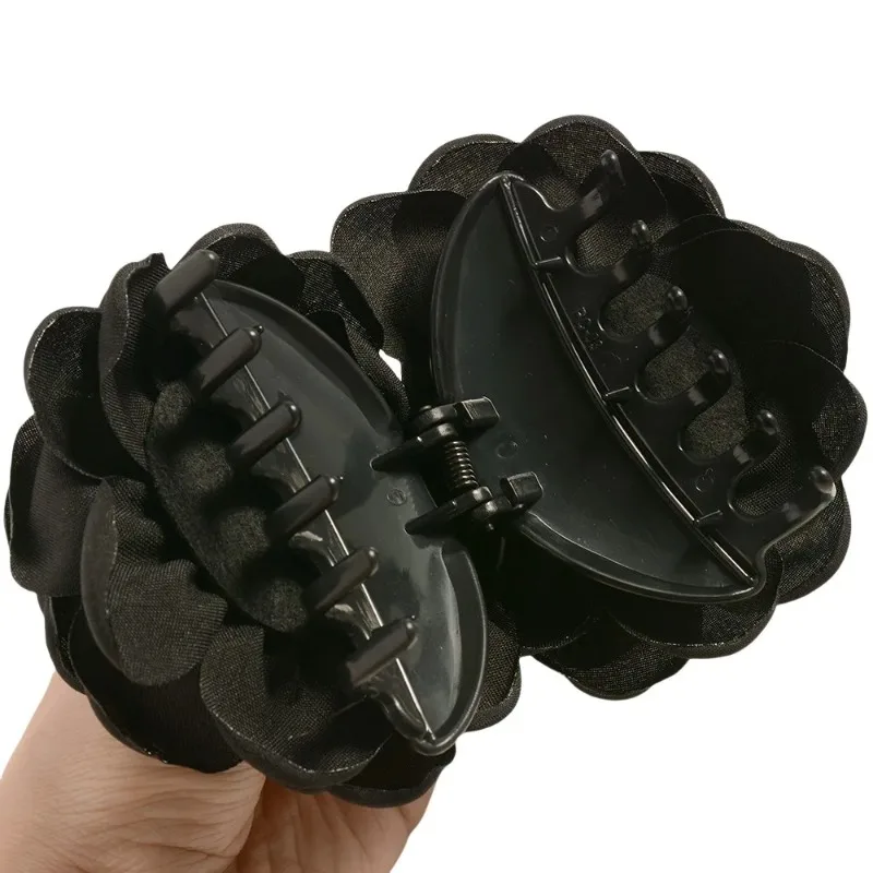 フランス生地ローズフラワー髪爪クリップ女性女の子毛クリップバ - Hair Claw Clip Set のレビューと価格