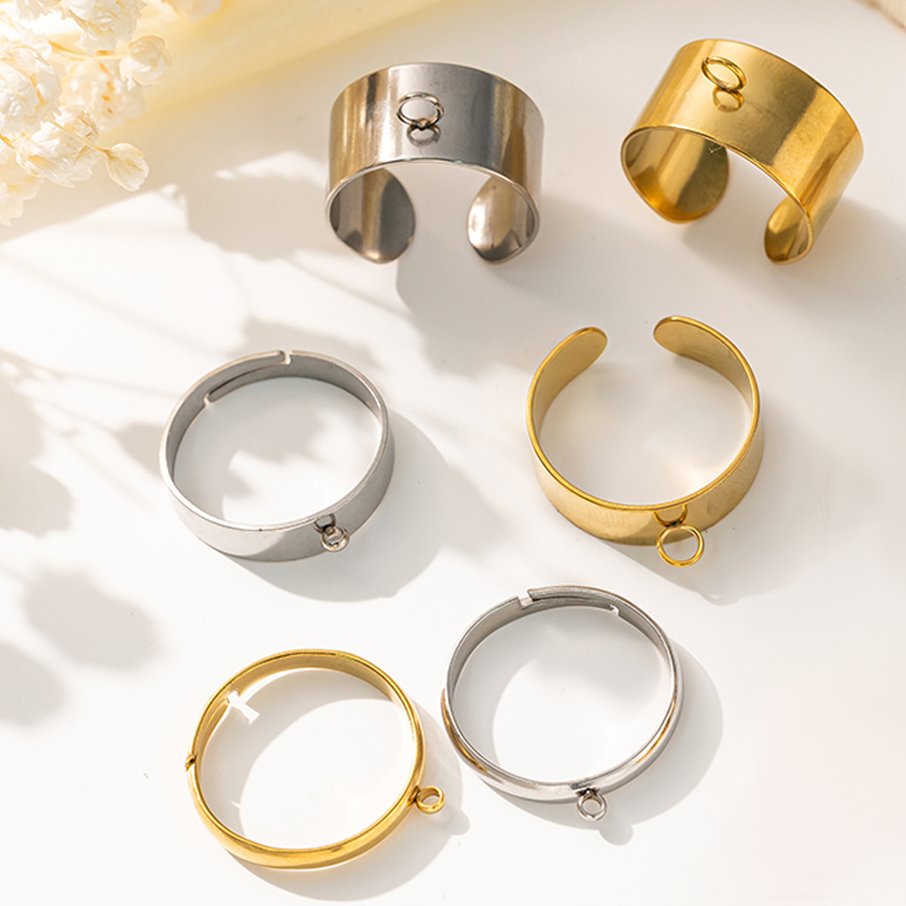 5 ピース/ロットステンレス鋼ゴールドカラーオープン調節可能 - Ring Set Adjustable のレビューと価格