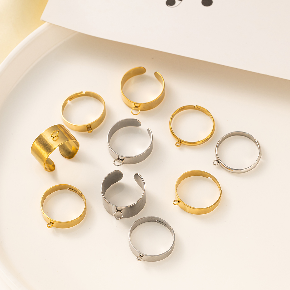 5 ピース/ロットステンレス鋼ゴールドカラーオープン調節可能 - Ring Set Adjustable のレビューと価格