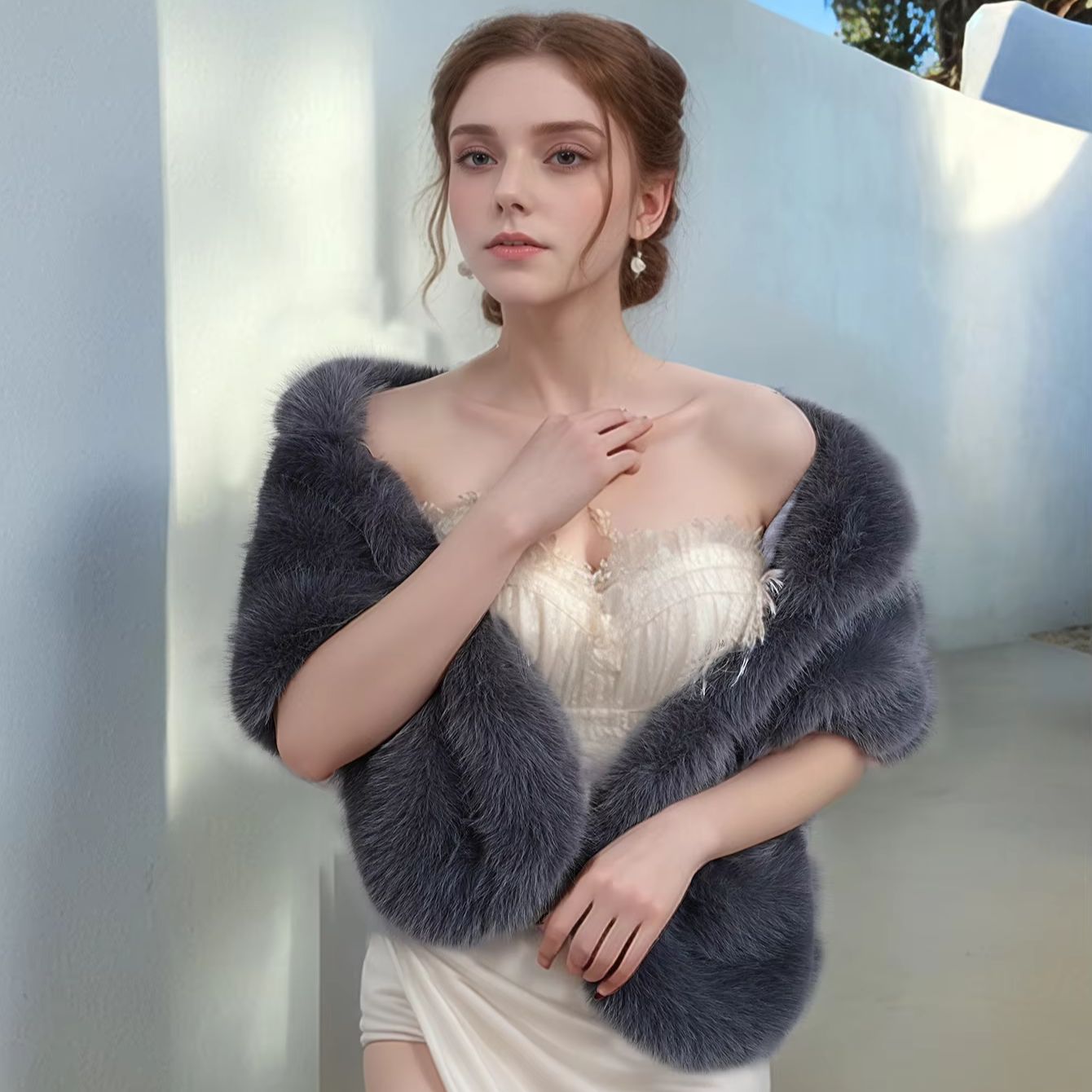 手作りのポリエステル製フェイクフォックスファー女性用ファッシ - Women'S Winter Accessories Set のレビューと価格