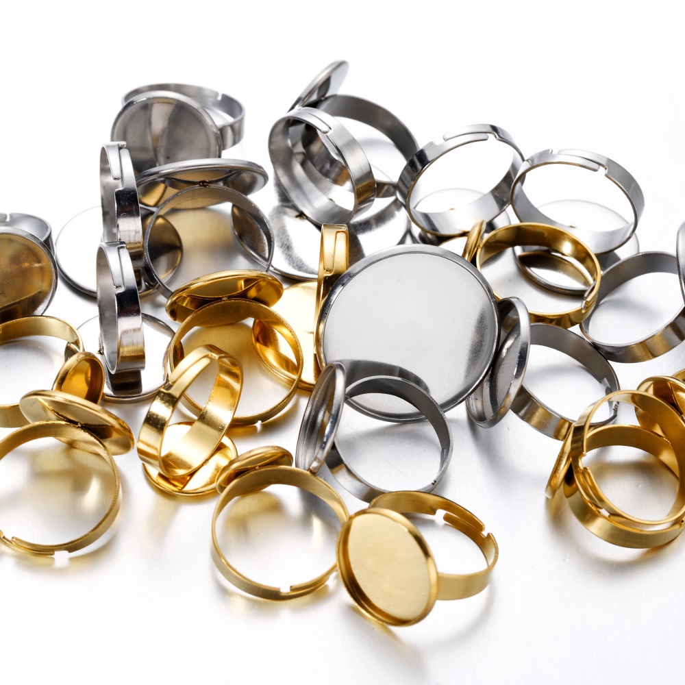 10 個ステンレス鋼調節可能なブランクリングベースガラスカボ - Ring Set Adjustable のレビューと価格