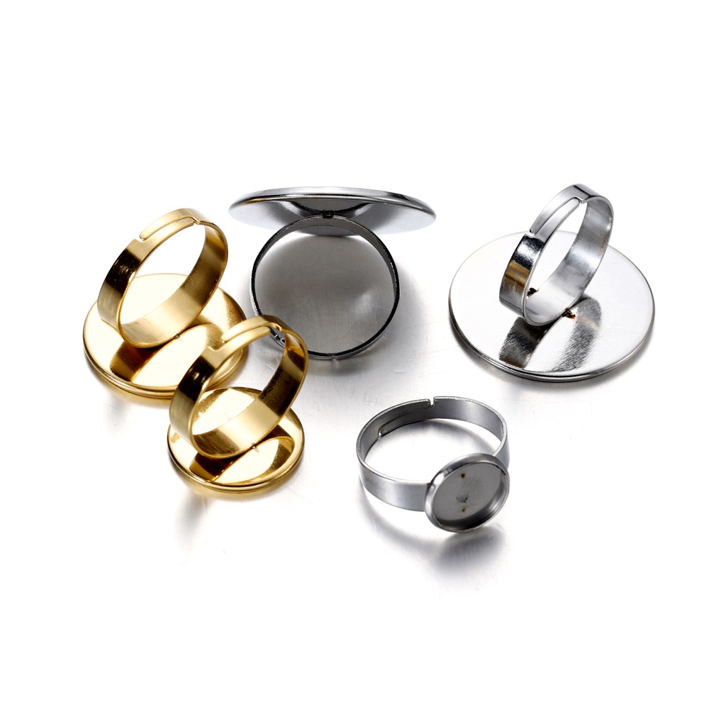 10 個ステンレス鋼調節可能なブランクリングベースガラスカボ - Ring Set Adjustable のレビューと価格